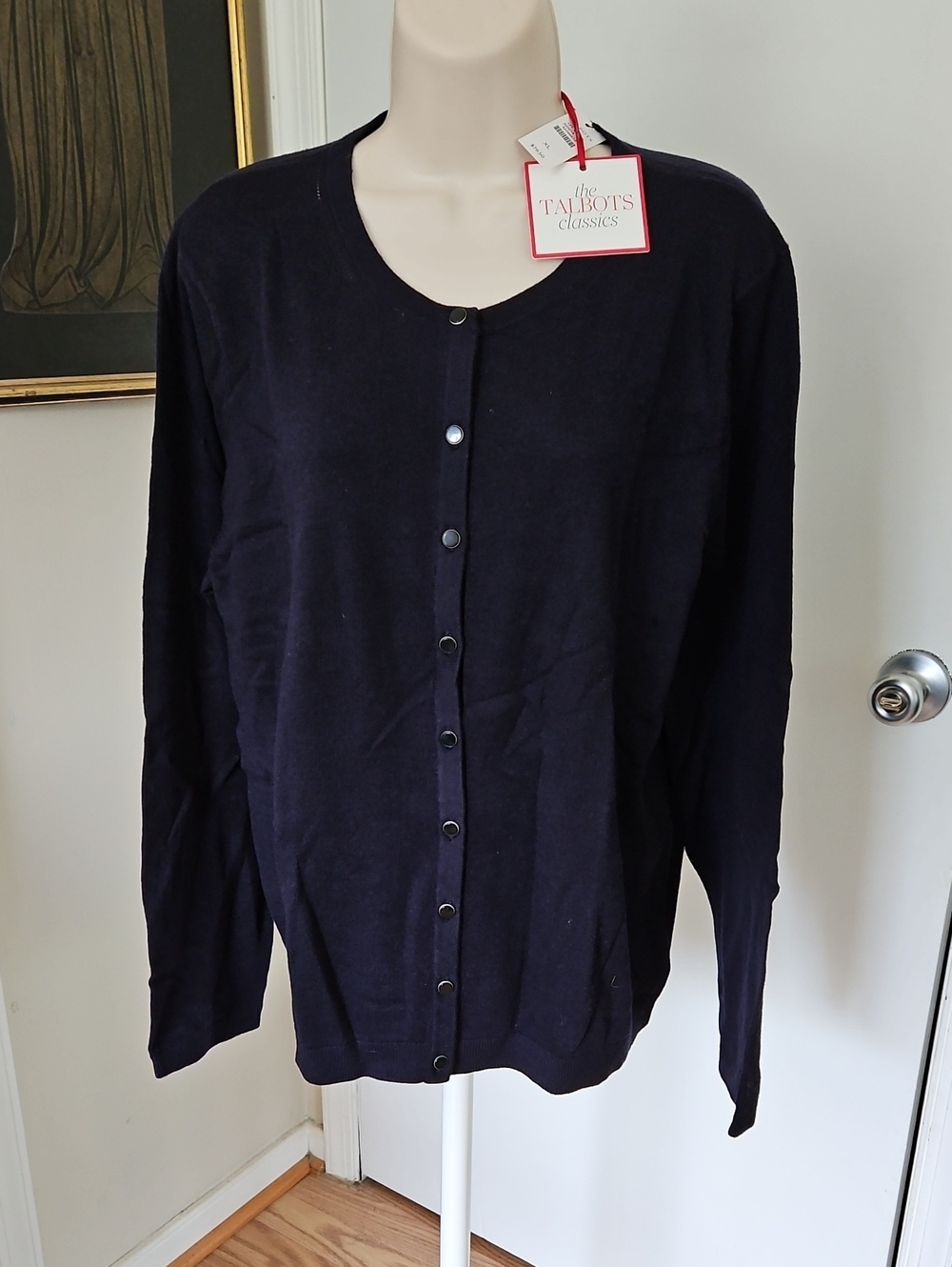 NWT Talbots Charming Navy Blue Cardigan Size XL